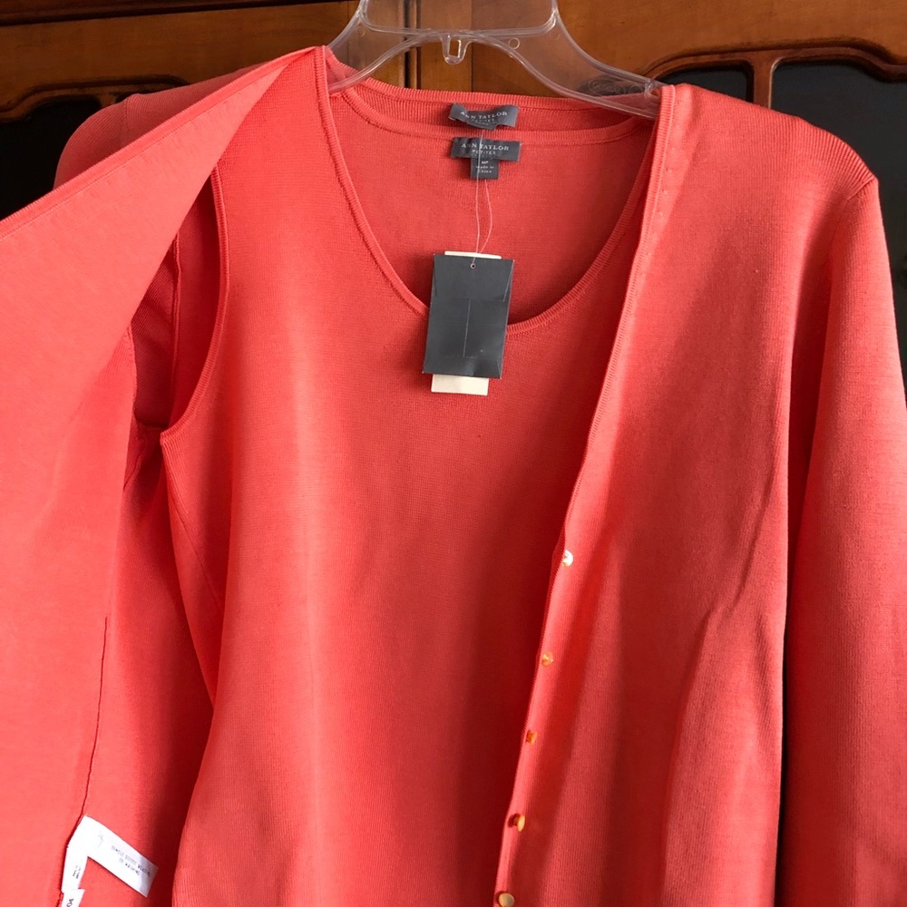 NWT Ann Taylor 75% Silk. Cardigan/Tank set.